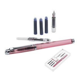Набор Pierre Cardin I-Share: Ручка перьевая с заправляемыми чернилами, сменная насадка-роллер, конвертер, 3 картриджа синего цвета, корпус розовый