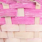 Корзина плетеная 13х9,5/28 см, розовый, бамбук - Фото 4