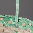 Корзина плетеная 19х9/34 см, зеленый, бамбук - Фото 2