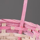 Корзина плетеная 19х9/34 см, розовый, бамбук - Фото 2