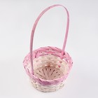 Корзина плетеная 19х9/34 см, розовый, бамбук - фото 8995018