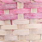Корзина плетеная 19х9/34 см, розовый, бамбук - фото 8995019