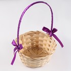 Корзина плетеная 19х9/32 см, натуральный, бамбук - фото 42881691