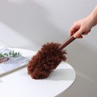 Щётка для удаления пыли Доляна «Антистатик», 29 см, с подставкой на присоске, микрофибра, коричневая - Фото 2