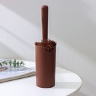 Щётка для удаления пыли Доляна «Антистатик», 29 см, с подставкой на присоске, микрофибра, коричневая - Фото 4