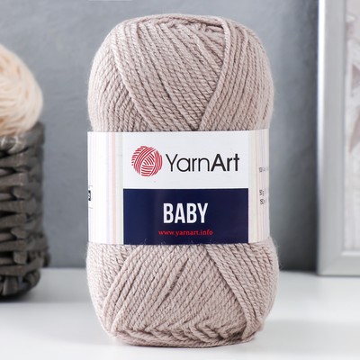 Пряжа для вязания спицами, крючком YarnArt, Baby, 100% акрил, 150 м/50 г, (857 серо-бежевый)