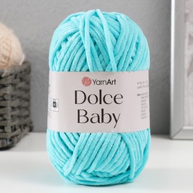 Пряжа "Dolce Baby" 100% микрополиэстер 85м/50 гр (746 св.бирюза) 9343805