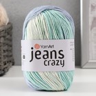 Пряжа "Jeans crazy" 55% хлопок, 45% акрил 160м/50гр (8208 сирень-зелен.) - фото 8690249