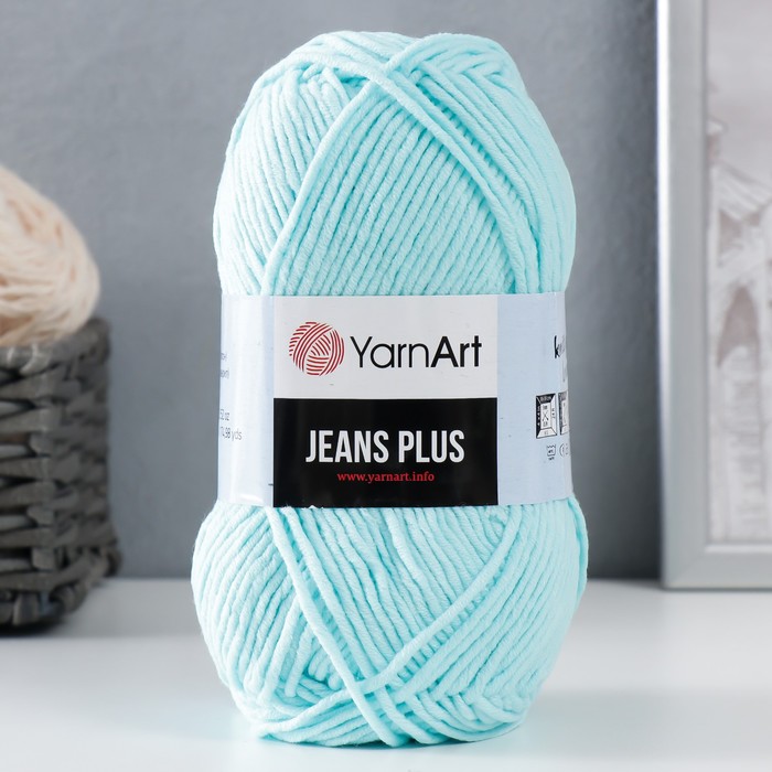 Пряжа для вязания спицами, крючком YarnArt, Jeans plus, 55% хлопок, 45% акрил, 160 м/100 г, (76 айсберг) - Фото 1