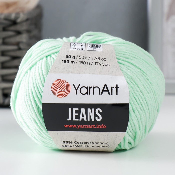 Пряжа для вязания спицами, крючком YarnArt, Jeans, 55% хлопок, 45% акрил, 160 м/50 г, (79 весна) - Фото 1