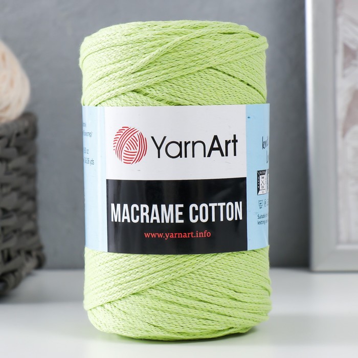 Пряжа "Macrame Cotton" 20% полиэстер, 80% хлопок 225м/250гр (755 салат) - Фото 1