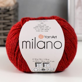 Пряжа "Milano"  8%альпака, 20%шерсть, 8%вискоза, 64%акрил 130м/50гр (857 терракот) 9343853