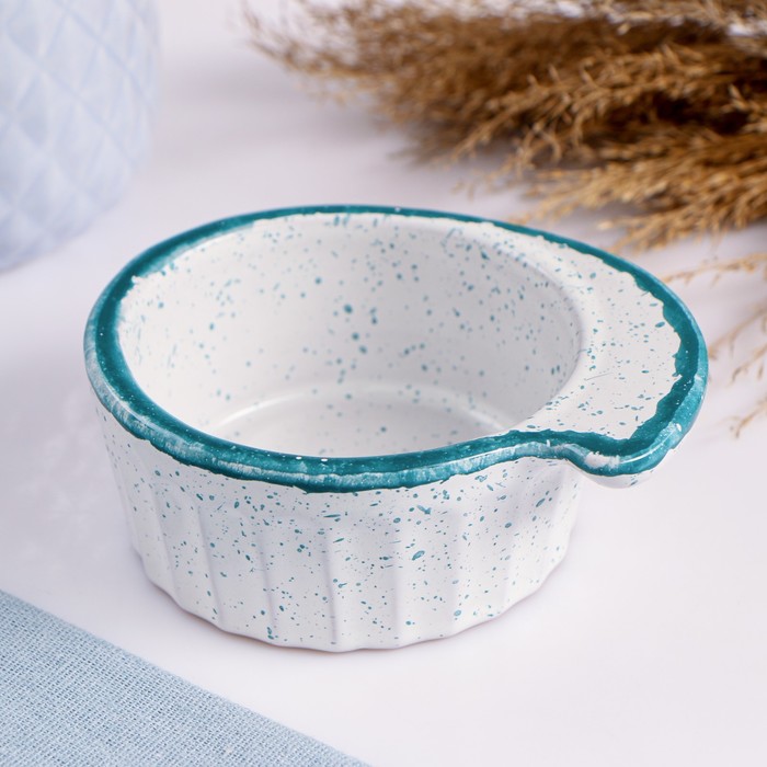 Кокотница Борисовская керамика «Варадеро», 200 мл, 12×4.5 см, белая - Фото 1