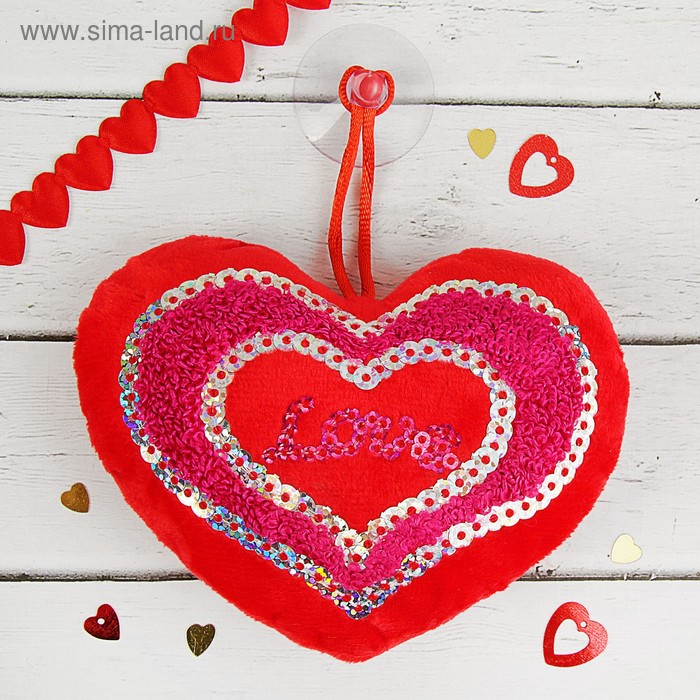 Мягкая игрушка-присоска «Сердце», в сердце надпись - Фото 1