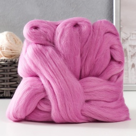Шерсть для валяния 100% полутонкая шерсть 100гр (29 Розовая Сирень)