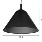 Подвес «Конус» BR 00268, 1×15 Вт, Е27, чёрный/дымчатый, 25×25×15 см - Фото 4