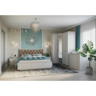 Кровать Люкс Paola 306 с ПМ, 1800 × 2000 мм, цвет ясень анкор светлый / brown grey патина