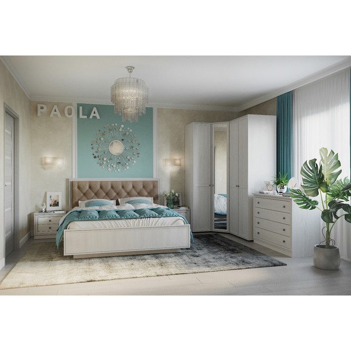 Кровать Люкс Paola 306 с ПМ, 1800 × 2000 мм, цвет ясень анкор светлый / brown grey патина - Фото 1