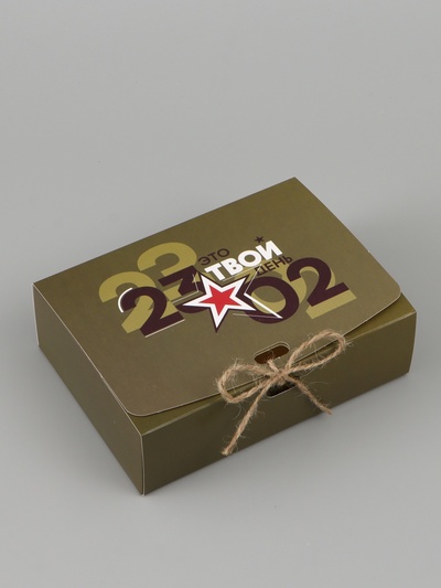 Коробка подарочная, упаковка, «23 февраля», 16.5×12×5 см