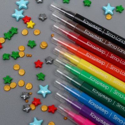 Фломастеры пищевые, набор, 10 шт.