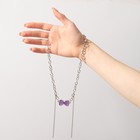 Кулон «Бантик», цвет фиолетовый в серебре, L= 40 см - фото 319146339