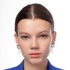Серьги металл «Сердце» в цепях, цвет серебро - Фото 4