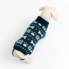 Свитер "Косточки-снежинки", размер 6 (ДС 17-20, ОГ 22-28, ОШ 14-16 см), зелёный - Фото 3