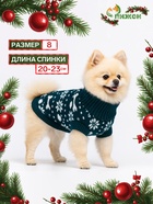 Свитер «Косточки-снежинки», размер 8 (ДС 20-23, ОГ 25-32, ОШ 16-19 см), зелёный - Фото 1