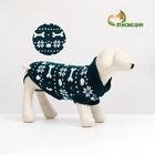 Свитер "Косточки-снежинки", размер 10 (ДС 23-26, ОГ 28-35, ОШ 18-22 см), зелёный - Фото 1