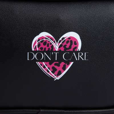 Сумка детская для девочки Don't care, искусственная кожа, на ремешке, черная, 18×11×6 см