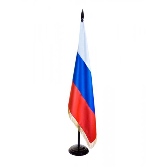 Флаг России, 90 х 150 см, двухсторонний, с бахромой, сатин - фото 1906124220