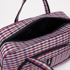 Сумка дорожная на молнии, наружный карман, длинный ремень, цвет красный/белый - фото 25554573