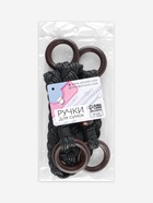 Ручки для сумки, 2 шт., вощёный шнур/дерево, 48×2 см, чёрные 9176938