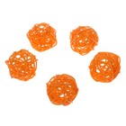 Шар декоративный из лианы, набор 5 шт., размер 1 шт. — 3 см, цвет оранжевый - Фото 2