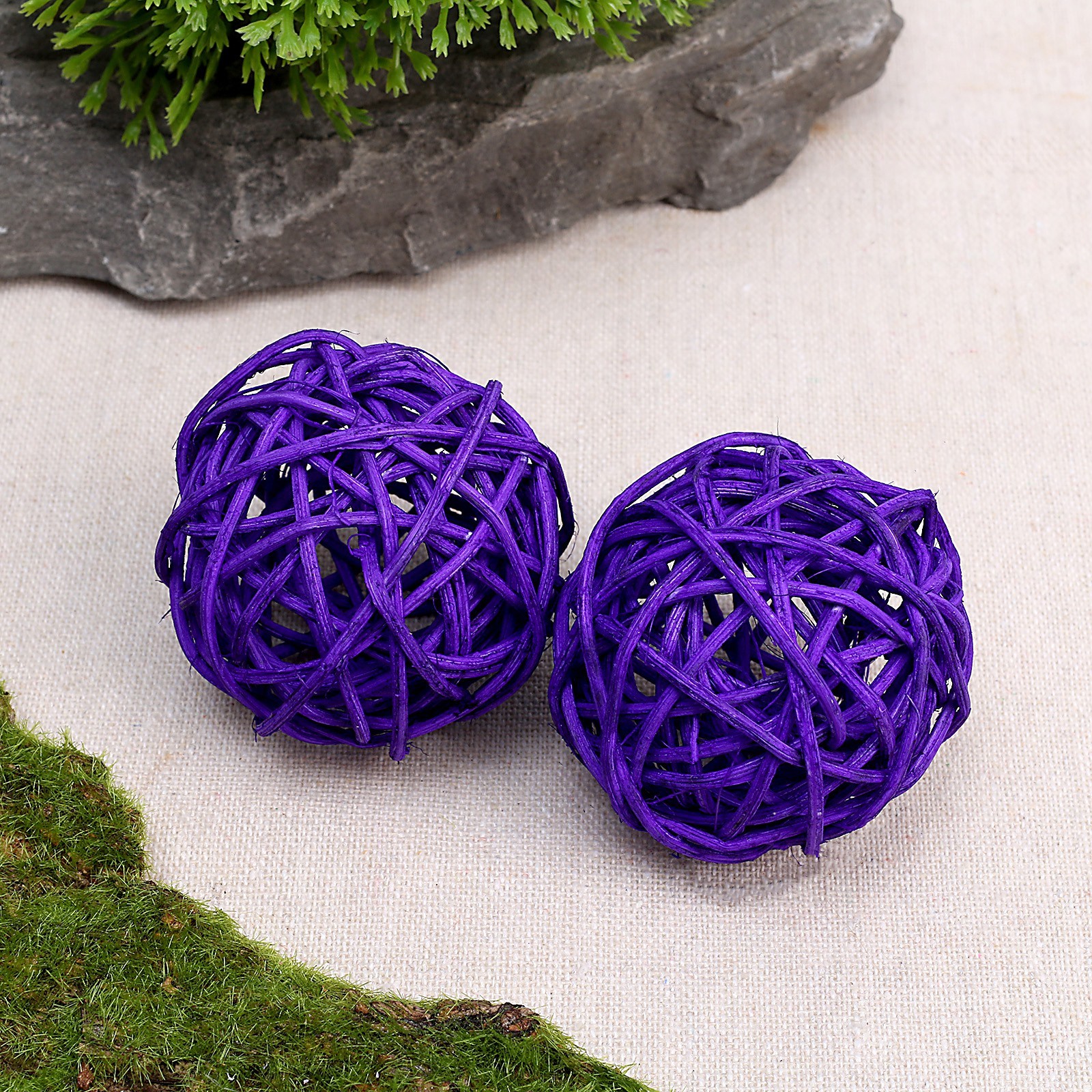 Шар декоративный из лианы, набор 2 шт., размер 1 шт. — 5 см, цвет ...