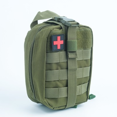 Аптечка тактическая-подсумок, отрывная, 15×20 см, зелёная