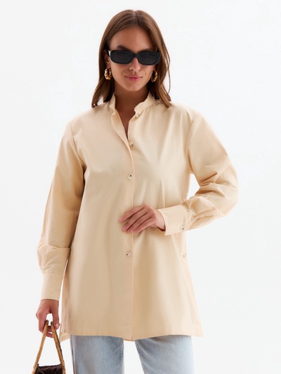 Рубашка женская MINAKU: Casual Collection, размер 42, бежевый
