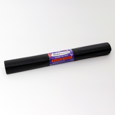 Мешки для мусора в рулоне UPAK LANd=180 л, черные, ПВД, толщина 35 мкм, 88×106 см 10 шт.