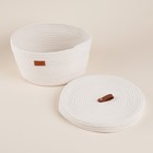 Корзина для хранения SL Home «Бэлл», плетёная, ручной работы, малая, 25×25×13.5 см, белая - Фото 4