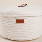 Корзина для хранения SL Home «Бэлл», плетёная, ручной работы, малая, 25×25×13.5 см, белая - Фото 5