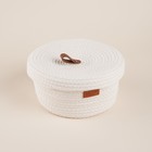 Корзина для хранения SL Home «Бэлл», плетёная, ручной работы, большая, 32×32×16 см, белая - Фото 2