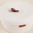 Корзина для хранения SL Home «Бэлл», плетёная, ручной работы, большая, 32×32×16 см, белая - Фото 5