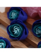 Мыльные розы бело-синие, набор 81 шт. в коробке - Фото 6