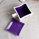 Декоративный горшок для цветов «Прованс», 800 мл, 17×13×11 см, керамика, с поддоном, белый, сиреневый, Greengo - Фото 4