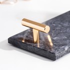Подставка интерьерная мрамор "Чёрный" прямоугольная с ручками 10х30 см - фото 21896147