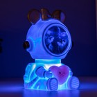 Ночник-увлажнитель Мишка космонавт LED USB белый 12х12х16,5 см - фото 9590495