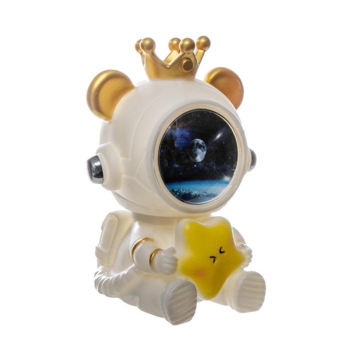 Ночник-увлажнитель Мишка со звездой LED USB белый 12х12х16,5 см RISALUX - фото 1884033102