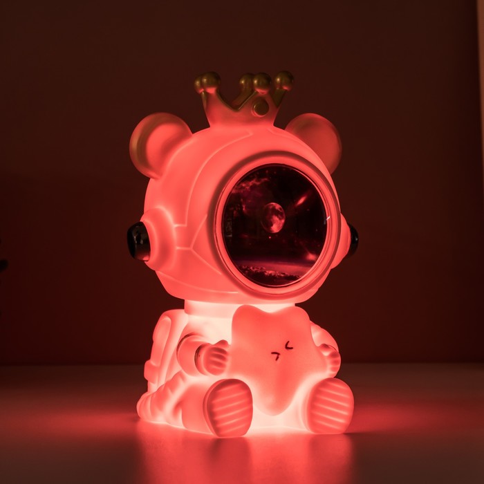 Ночник-увлажнитель Мишка со звездой LED USB белый 12х12х16,5 см RISALUX - фото 1884033084