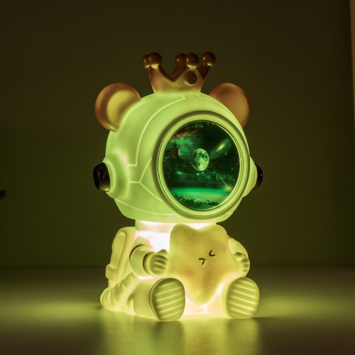 Ночник-увлажнитель Мишка со звездой LED USB белый 12х12х16,5 см RISALUX - фото 1884033087