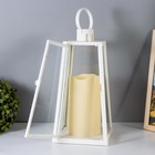 Ночник Свеча LED от батареек 3хААА белый 15,8х15,8х32,5 см RISALUX - фото 31541790